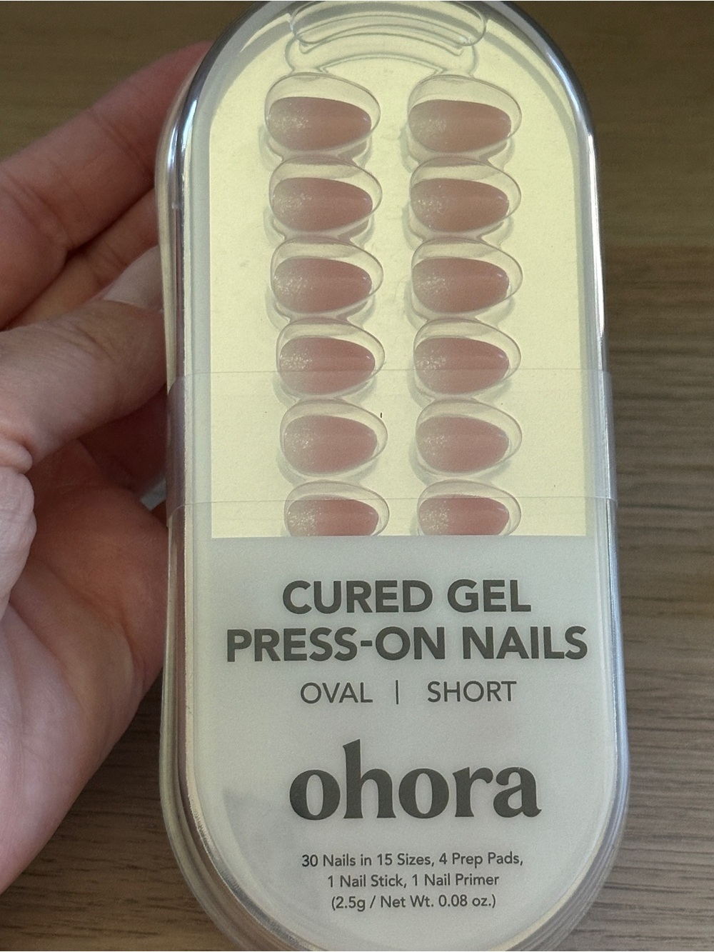 Ohora Cured Gel Press-On Nails Oval Short - Rosy Glow